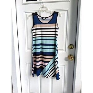 315 Striped Sleeveless Knee-Length Summer Dress MSK Petite PS
